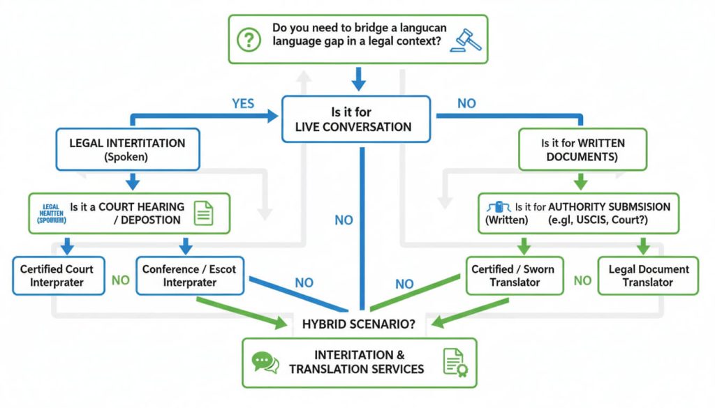 Decision tree for choosing legal interpretation and translation Legal Interpretation and Translation: What’s the Difference? Locate Translate