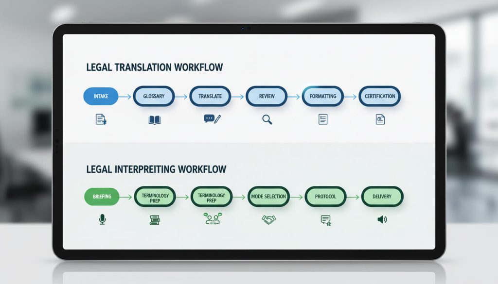 Workflow steps for legal translation and legal interpreting services Legal Interpretation and Translation: What’s the Difference? Locate Translate