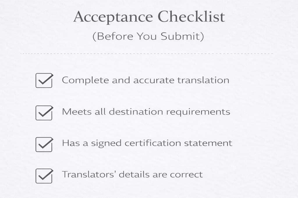 Checklist to prevent certified translation rejection How to Get a Certified Translation of Your Documents (Step-by-Step) Locate Translate
