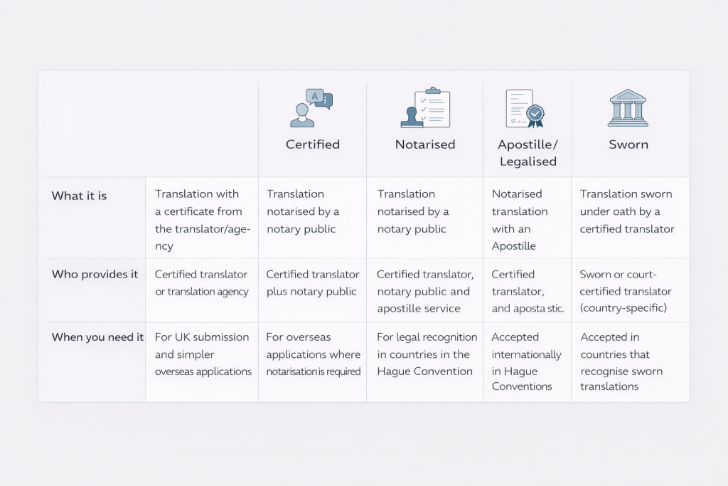 Comparison of certified, notarised, apostille and sworn translations Who Can Provide a Valid Stamped Translation? Locate Translate