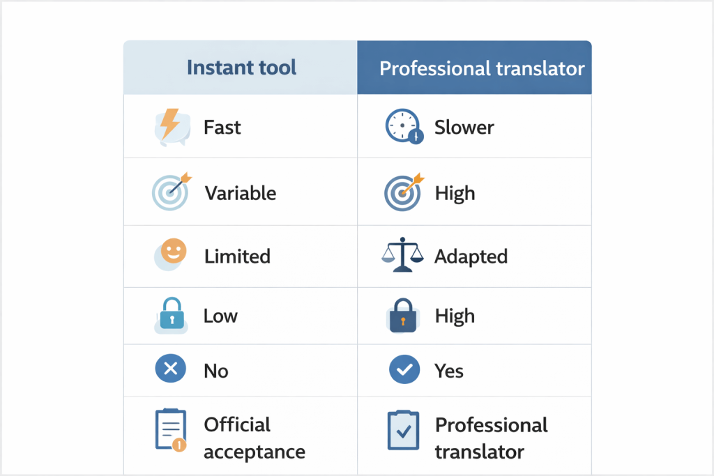 Comparison of instant translation tools and professional translators What is the best online translation service? Online tools vs professional translators Locate Translate